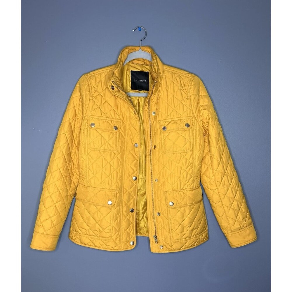 Talbots Quilted Barn Jacket Women's Size XS Gold Yellow Lightweight Spring Fall